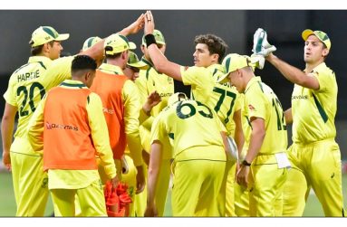 Sean Abbott celebrates with his team-mates (Gallo Images/Getty Images)