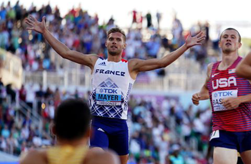 France's Kevin Mayer celebrates winning the decathlon REUTERS/Lucy Nicholson