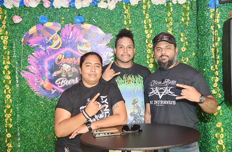 From left to right: Band members Oma Rago - vocalist, Fernando Vieira - drums and Imran Baksh - guitarist (Japheth Savory photo)