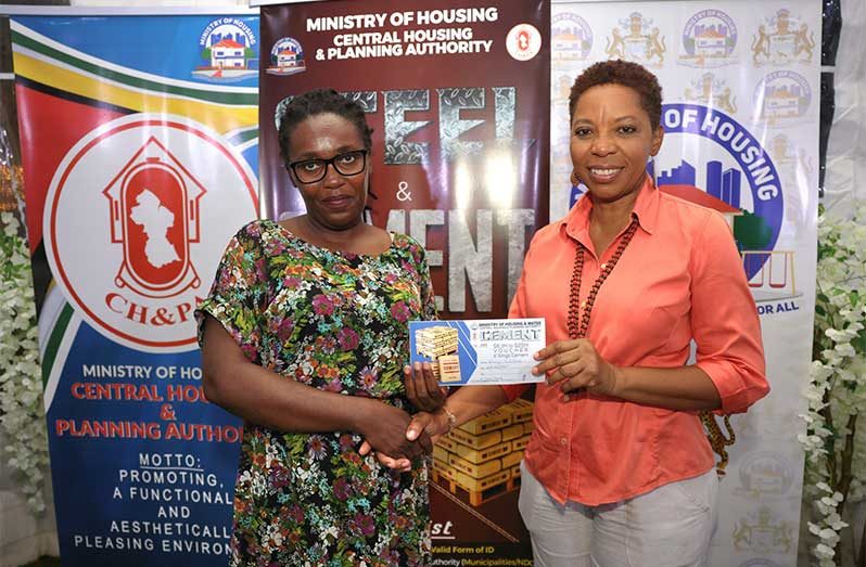 Minister within the Ministry, Vanessa Benn, was present at the ministry’s booth to congratulate the recipients and encouraged them to use the assistance to accelerate construction