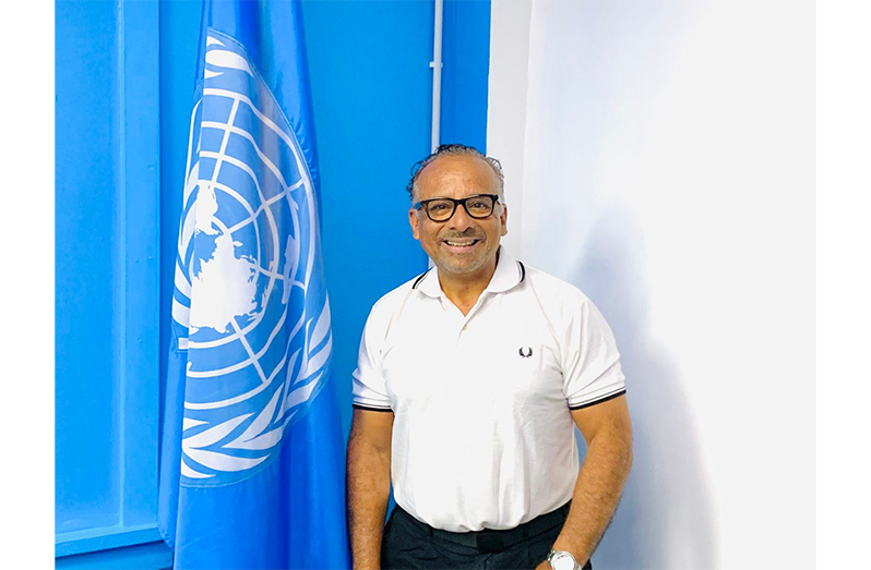 Cesar Guedes today, serving as the United Nations Volunteers (UNV) Focal Point for the English and Dutch Caribbean, bringing decades of global experience back to Guyana