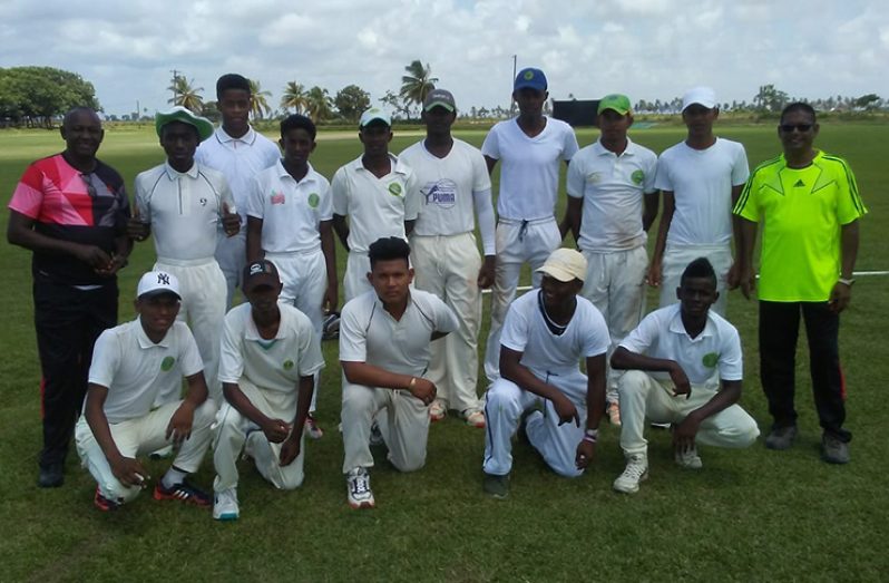 ECB Under-19 champions East Bank Essequibo celebrate.