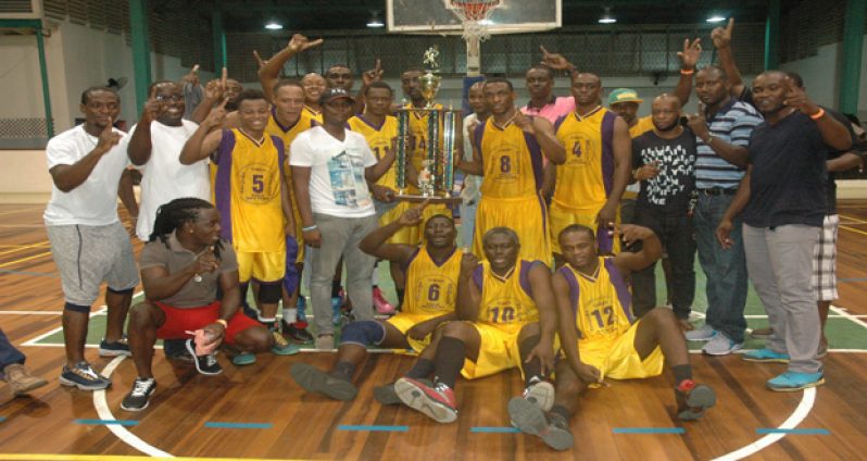 FLASHBACK! TGH Pacesetters celebrate after defeating Colts 85-76 to win last year’s ‘Road to Mecca’ National Championship at the Cliff Anderson Sports Hall.