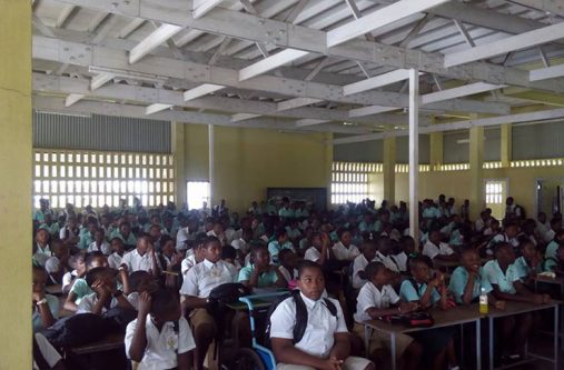 Students at Charlestown Secondary School during the Schoolchildren Social Media Outreach,which was held recently
