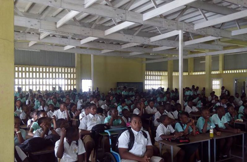 Students at Charlestown Secondary School during the Schoolchildren Social Media Outreach,which was held recently