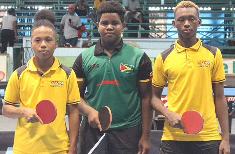 Chase Academy were led by (l-r) Terrence Rausch, Kaysan Ninvalle (who played earlier in the competition) and Jamal Nicholas.