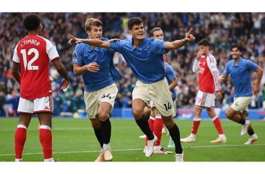 Chema Andres scored Brighton's third goal of the match