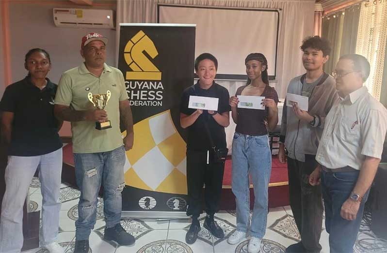 Prize Winners L to R Kriskal Persaud, Alexander Zhang, Ciel Clement, and Jaden Todd