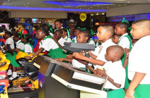 Students enjoying festive treats at the Princess Fun City Entertainment Centre