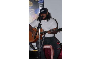 Guyanese musician Christopher Ramcharran during his last performance.
