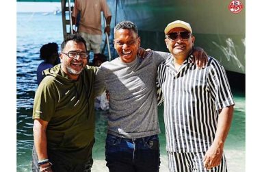 (L-R) Arun Agarwal, Chairman of NCL GT20; Chris Dehring, CEO of Cricket West Indies; and Arvinder Khosa, President of Cricket Canada, enjoying some downtime on the island of St. Vincent and the Grenadines during the ongoing NCL GT20
