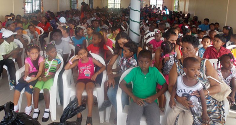 A section of the children that had gathered at the Christmas party.