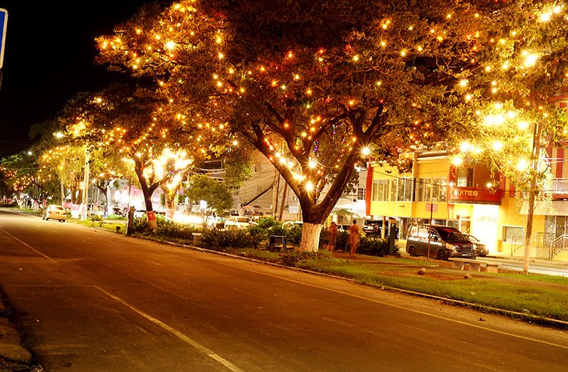 It is customary for Main Street to be illuminated  during the Christmas season (Elvin Croker photo)