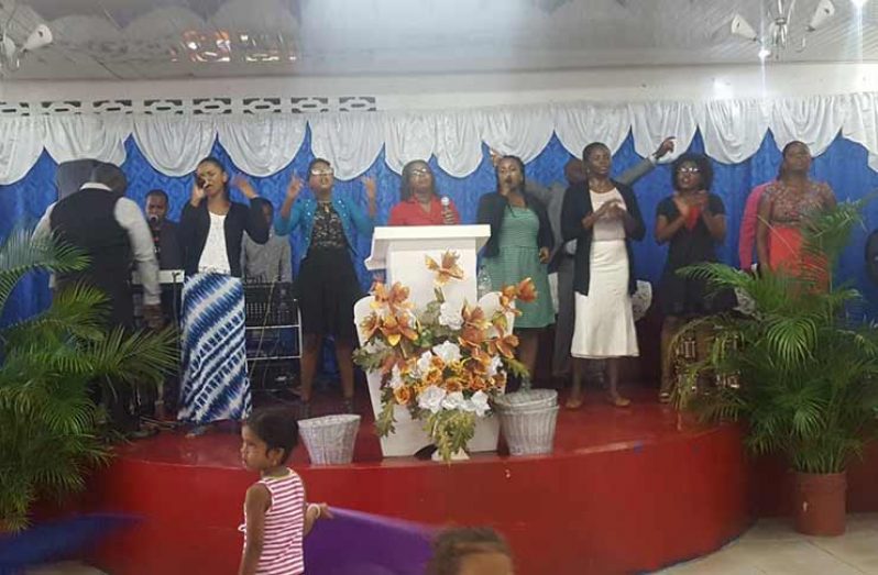 Worshippers during the inter-denominational service