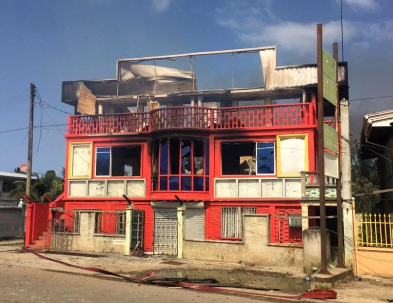 The cinema on fire.