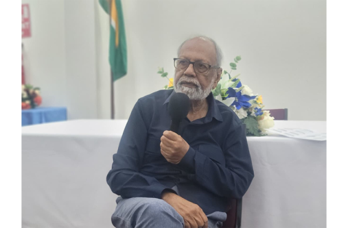 Selwyn Bhajan, Executive Director of City & Guilds (Trinidad and Tobago), speaking during Thursday’s information session in Georgetown