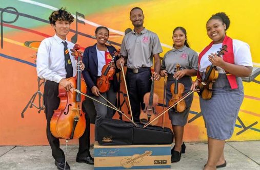 A group of students with their instruments