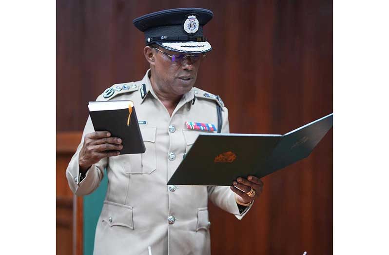 Flashback: Clifton Hicken takes the Oath of Office as Commissioner of Police, December 2024.
