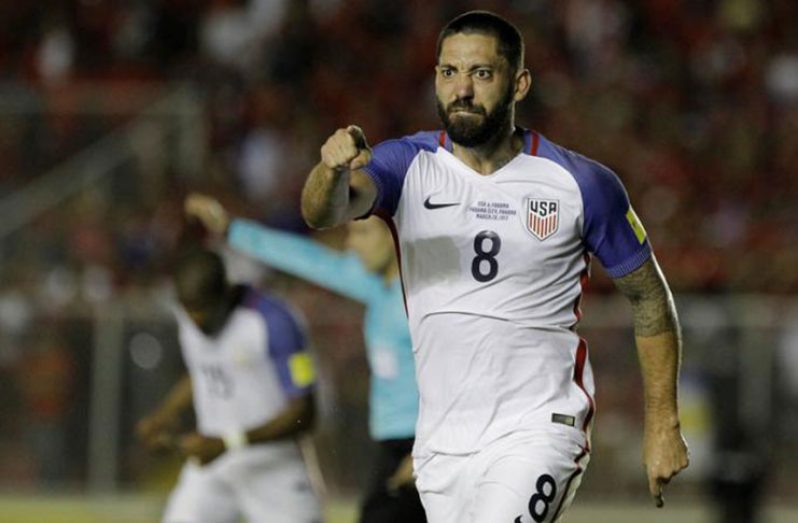 Clint Dempsey of the U.S. celebrates after scoring against Panama. (REUTERS/Juan Carlos Ulate)