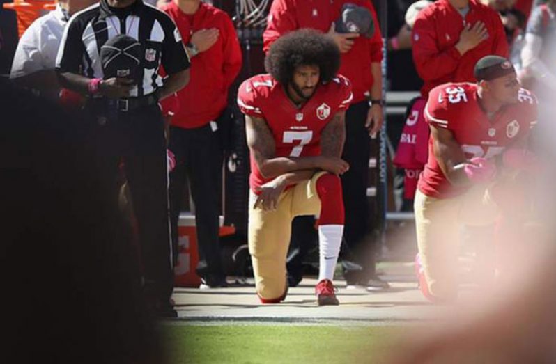 Colin Kaepernick first protested against racial injustice in the U.S. in September 2016 by kneeling during the national anthem