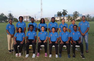 Combined Forces and Precision Sports take a group photo at Malteenoes. Missing are Danellie Manns, Analesia D’;Aguiar and Shonette Belgrave from this  (Sean Devers photo)