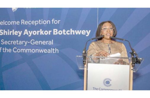 DIGNITARIES from across the Commonwealth and beyond gathered today to welcome the seventh Commonwealth Secretary-General, Shirley Ayorkor Botchwey, at a reception in London's Lancaster House.
Among the prominent guests were David Lammy, the Foreign Secretary of the United Kingdom, as well as other government ministers and senior officials from across the Commonwealth. 
The Secretary-General also acknowledged the presence of the traditional ruler of the Akwamu people of Ghana.
Representatives from Commonwealth-accredited and sister organisations, Commonwealth High Commissioners, members of the diplomatic community, development partners, prominent businesspeople, cultural icons and thought leaders were also in attendance.
The reception, sponsored by the GUBA Foundation, offered the new Secretary-General a chance to forge new partnerships and build stronger relationships with stakeholders whom she and her team see as critical partners for a transformative Commonwealth agenda.
In her address, the Commonwealth Secretary-General thanked Commonwealth governments for their robust support. She also acknowledged the scale of the challenges confronting the world and the importance of continued Commonwealth solidarity.
Secretary-General Botchwey said: “The Commonwealth is a living promise — of unity, of cooperation, of progress and sustainability. The Commonwealth is proof that we can overcome our past; that we can take the good, while calling out the bad; that we can find unity in purpose, not identity; that we don’t have to look East or West, South or North, just forward.
“In a world this fractured, we are a space for solutions.”
She is the first African woman, and the second person from the African continent, to lead the association of 56 countries, which make up a third of the world’s population.
In his address, the UK’s Foreign Secretary, said: “A thriving Commonwealth is a matter close to my heart. My heritage, spanning the UK and the Caribbean, Africa and India gives me a powerful sense of belonging in this family of nations.”
He also asserted the UK's support for the Commonwealth's renewal, asserting that the world needs a thriving Commonwealth.
Playing dual roles as the sponsor and one of the evening’s comperes, Akosua Dentaa Amoateng MBE, also known as Lady Dentaa, expressed great joy in playing a part in the event and noted her longstanding support of the Commonwealth and its Secretariat. 
She said: “As a daughter of Ghana, of course it gave me immense pride to host this event. Commonwealth values and aspirations echo those of the Guba Foundation and I look forward to supporting my dear sister, the Secretary-General, as she implements her vision for a more dynamic Commonwealth.”
Lady Dentaa is the President and Founder of the Grow Unite, Build, Africa Enterprise (GUBA) and heads the GUBA Foundation, which supports health, education, and youth empowerment initiatives in the UK, USA, and Ghana.
The event was held mere weeks after the Secretary-General assumed office and days before she heads to the Commonwealth Trade Ministers Meeting (CTMM) in Namibia, the first to be held outside of the Commonwealth Secretariat's headquarters in London. During the CTMM, the inaugural Commonwealth Business Summit will also bring together members of the private sector for discussions on advancing trade.
In her speech, the Secretary-General noted: “Trade, investment and economic resilience are at the core of my vision.” She noted that her work will continue to build on the strong platform left by previous Secretaries-General and the staff of the Commonwealth Secretariat, whom she described as “dedicated”. 
While partnership-building and networking were the focus of the evening, the event also showcased the vibrant spirit and culture of the Commonwealth.
Internationally renowned disc jockey and producer DJ Cuppy, who hails from Nigeria, skilfully weaved together a selection of old favourites and contemporary music to the delight of the audience. 
Guests were also treated to the dulcet sounds of the steel pan by Ayeshah George and Zola Steelpan, which evoked the Caribbean, as well as a powerful performance by BLEMA African Drum and Dance. (Commonwealth)