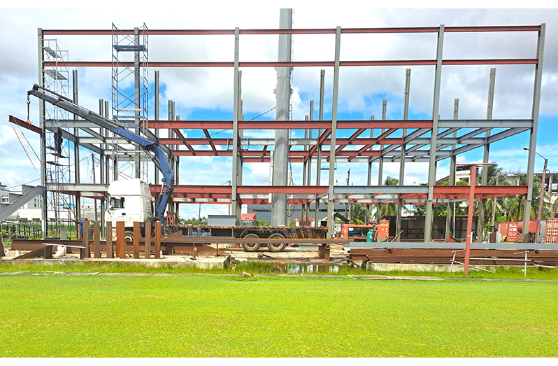 Construction ongoing on the corporate boxes with the ground floor to be used for the Curators and equipment (Sean Devers photo)