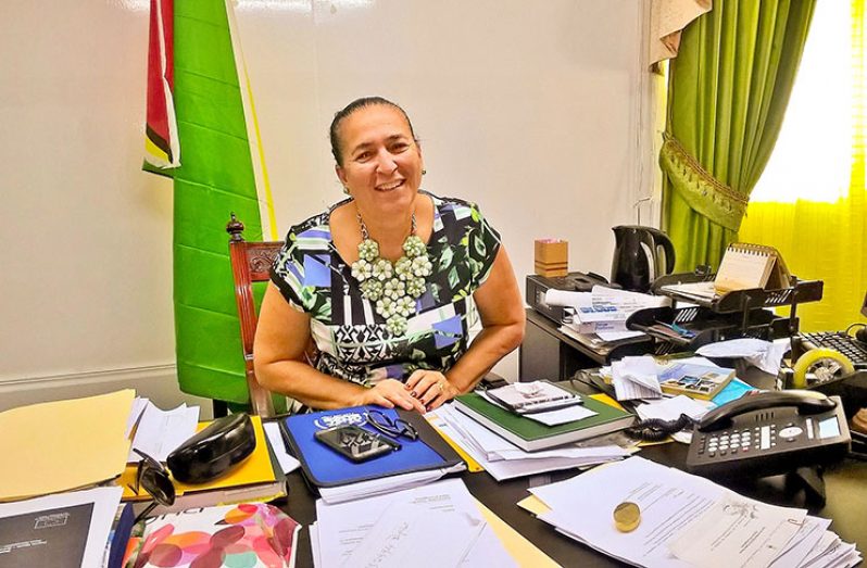Mayor Patricia Chase-Green during an interview with the Guyana Chronicle