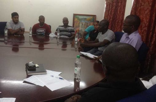 Permanent Secretary Emil McGarrell meeting with contractors on Friday