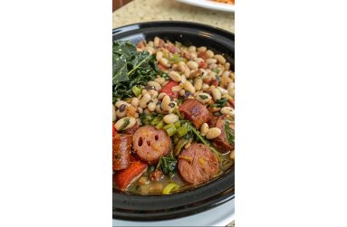 A sample pot of black-eyed peas cook-up-rice, Guyanese style