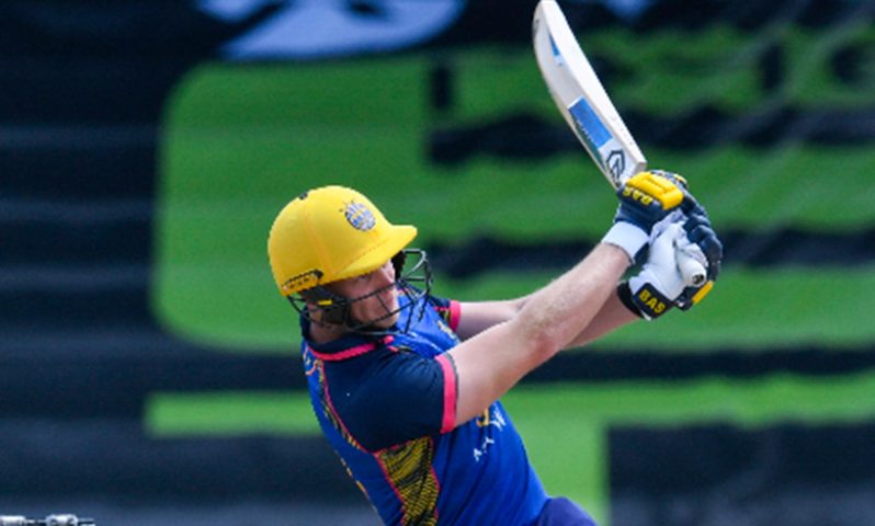 South African Corbin Bosch hits out during his late blitz. (Photo courtesy CPL Media)
