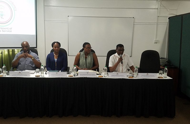 Government representatives at the meeting on Saturday