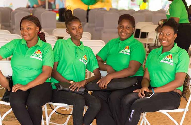 This group of young ladies hails from the community of Sophia and they are excited to commence training on Monday. They are Tamica Tracey, Halle Wilson, Sarah Truman and Erica Tracey (Delano Williams photo)