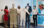 Representatives of the two companies handed over samples of the coveralls to ExxonMobil and SBM Offshore officials