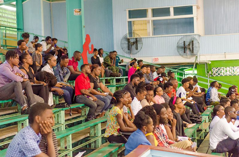 A section of the gathering of young people at the forum on youth unemployment