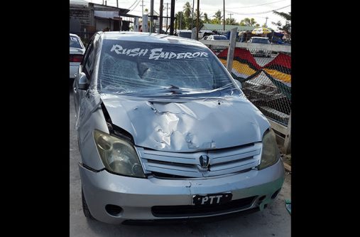The vehicle which collided with Bhagwandat Roopchand on the pedestrian crossing, Pouderoyen Public Road