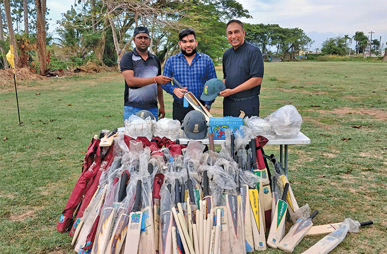 The cricket gear donation.