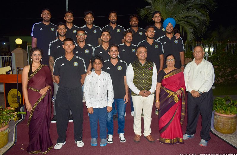 The Indian cricketers had a dinner with outgoing Indian High Commissioner  to Guyana on Friday night last
