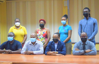 Cristy Campbell (seated second from right) is joined by other members of her new GLTA executive. (Photo compliments: Newsroom)