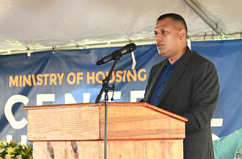 Minister Croal during Friday’s launch of the programme in Region Three