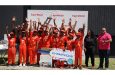 The victorious Cropper Primary, along with officials from ExxonMobil Guyana and FL Sport