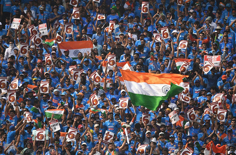 Part of the crowd at Sunday’s final between India and Australia.