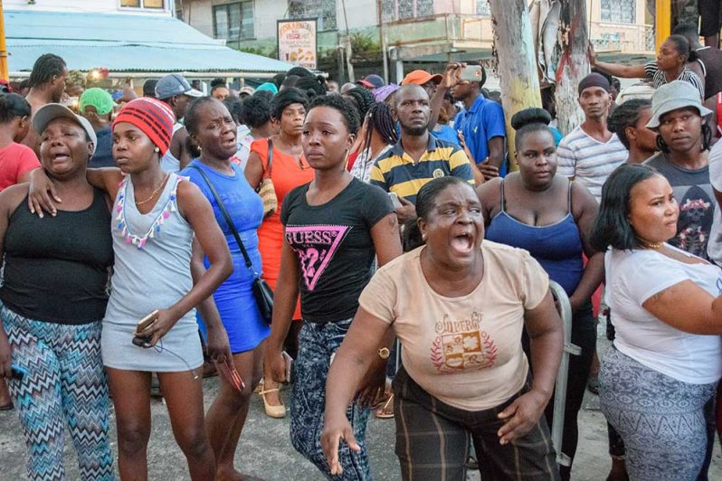 A scene outside the Camp Street Prison on Sunday