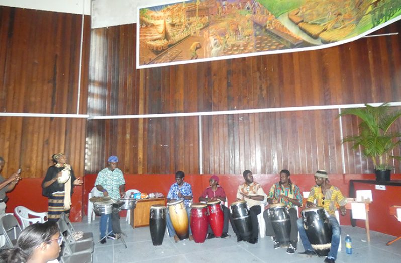 The Hebrew drummers participating at a recent African cultural event