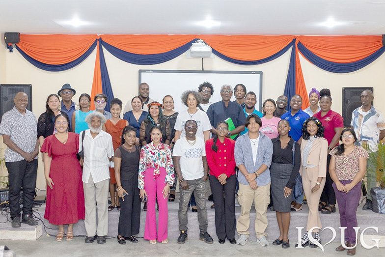 University of Guyana delegation, conference hosts, and attendees pose for a group photo at the inaugural Guianame Conference and Expo