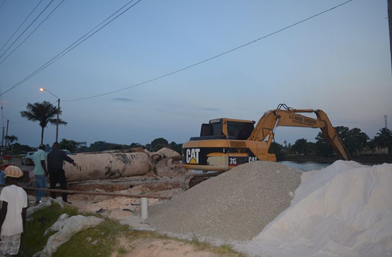 Works ongoing in the vicinity of Burnham Drive and Water Lily Street, Wismar Linden