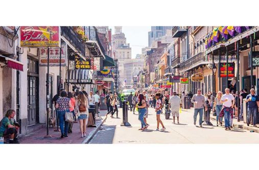 Bourbon Street in the French Quarter of New Orleans, the scene of the horrific attack on New Year's revellers