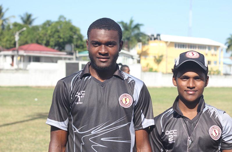 Qumar Torrington (left) and Daniel Mootoo took three wickets each for DCC.