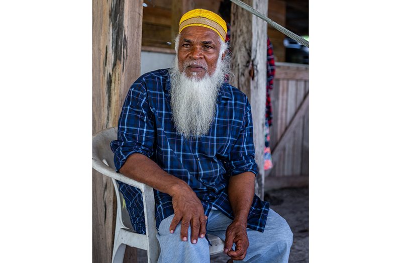 Lakhan Budhan at his home in Loo Creek (Delano Williams photos)