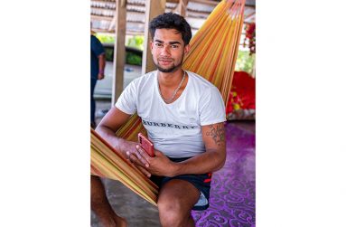 Karan Narine at his Loo Creek home (Delano Williams photos)